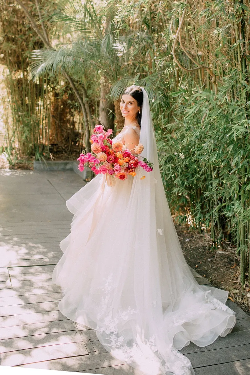 bride gets married at the santa barbara zoo