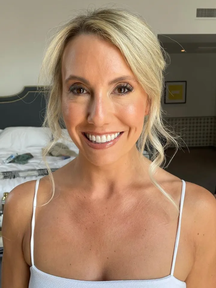 Bronze and glowy makeup look for this Santa Barbara bride's wedding day.