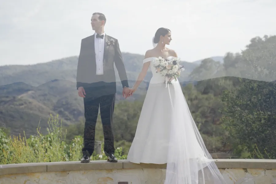 bride and groom portraits at carmel valley ranch in the mountains