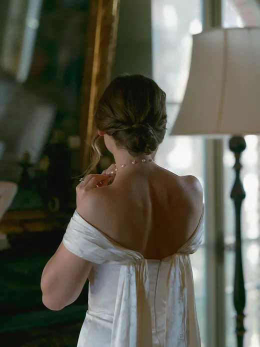 elegant santa barbara updo hairstyle for bride