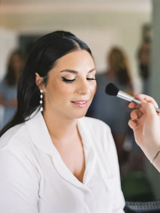 soft glam bridal makeup with a winged eye liner