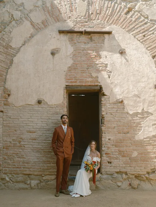 orange county wedding with bridal hair and makeup photos at the mission in san juan capistrano