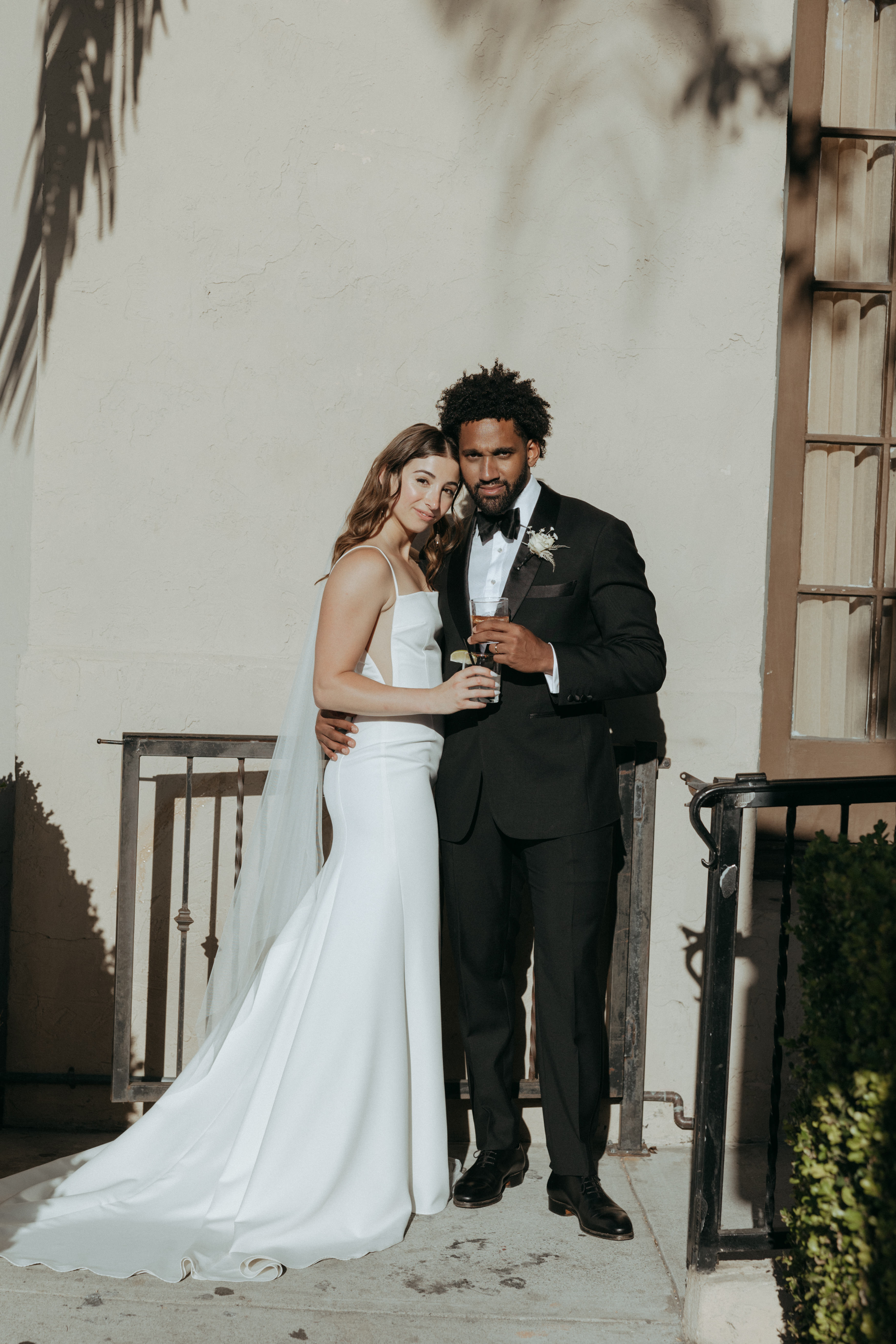 Bride and groom at the Ebell of Long Beach