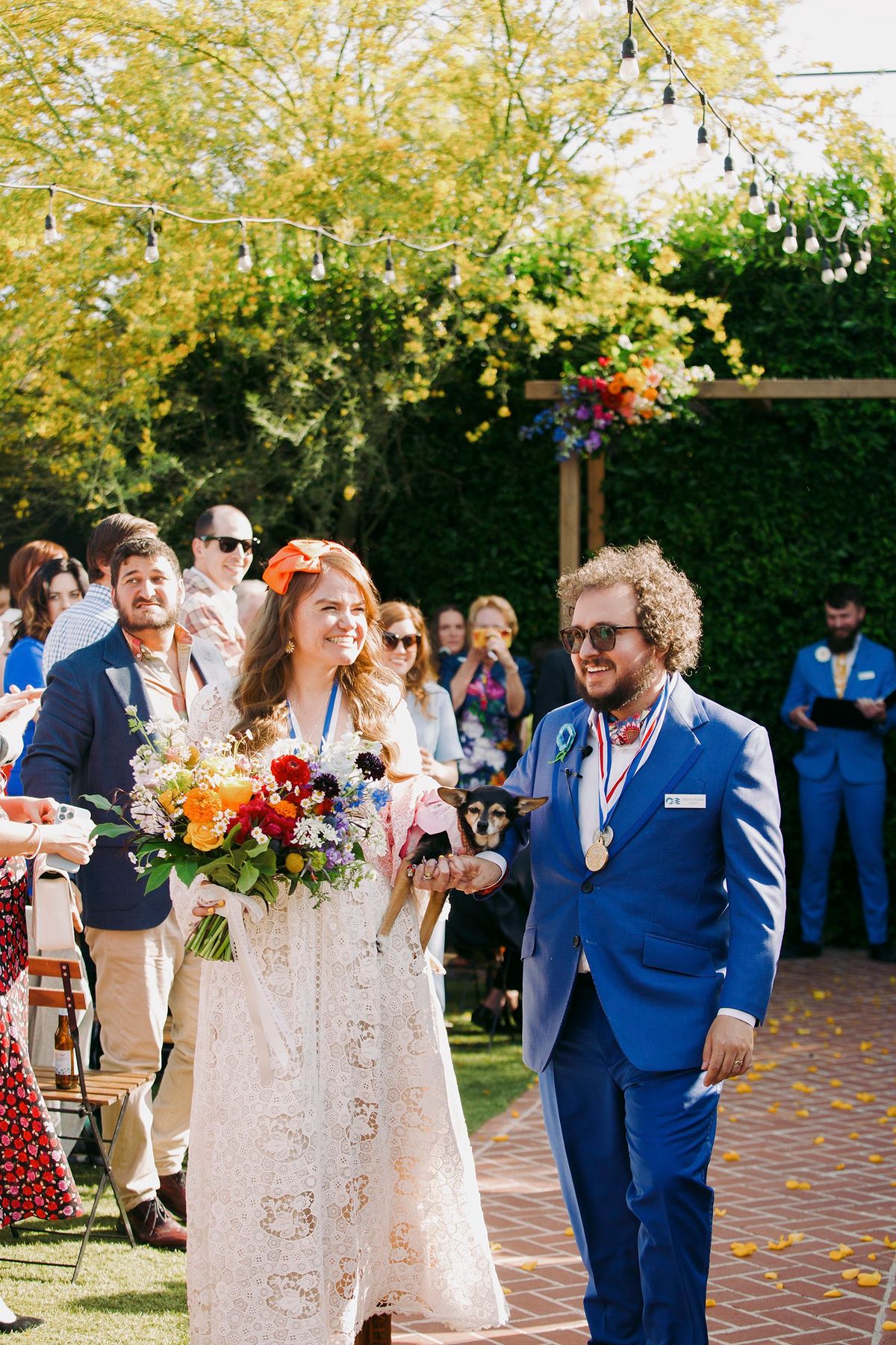 bride and groom are just married