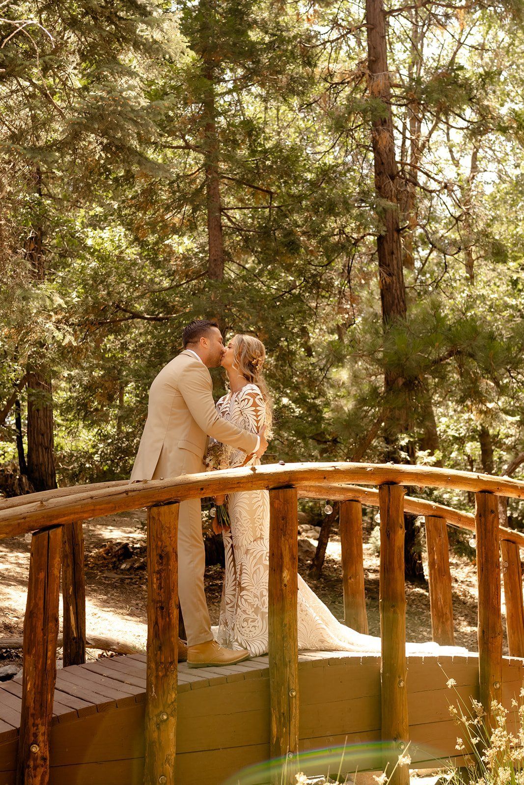 first look moment between bride and groom before lake arrowhead wedding
