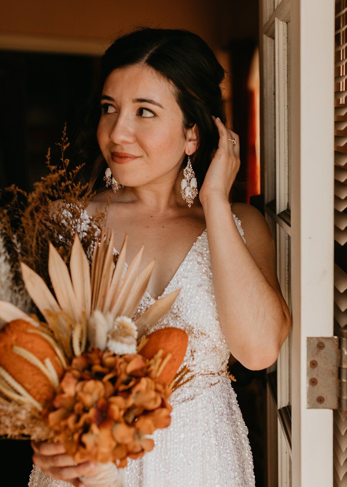 boho bride's dreamy backyard elopement in los angeles