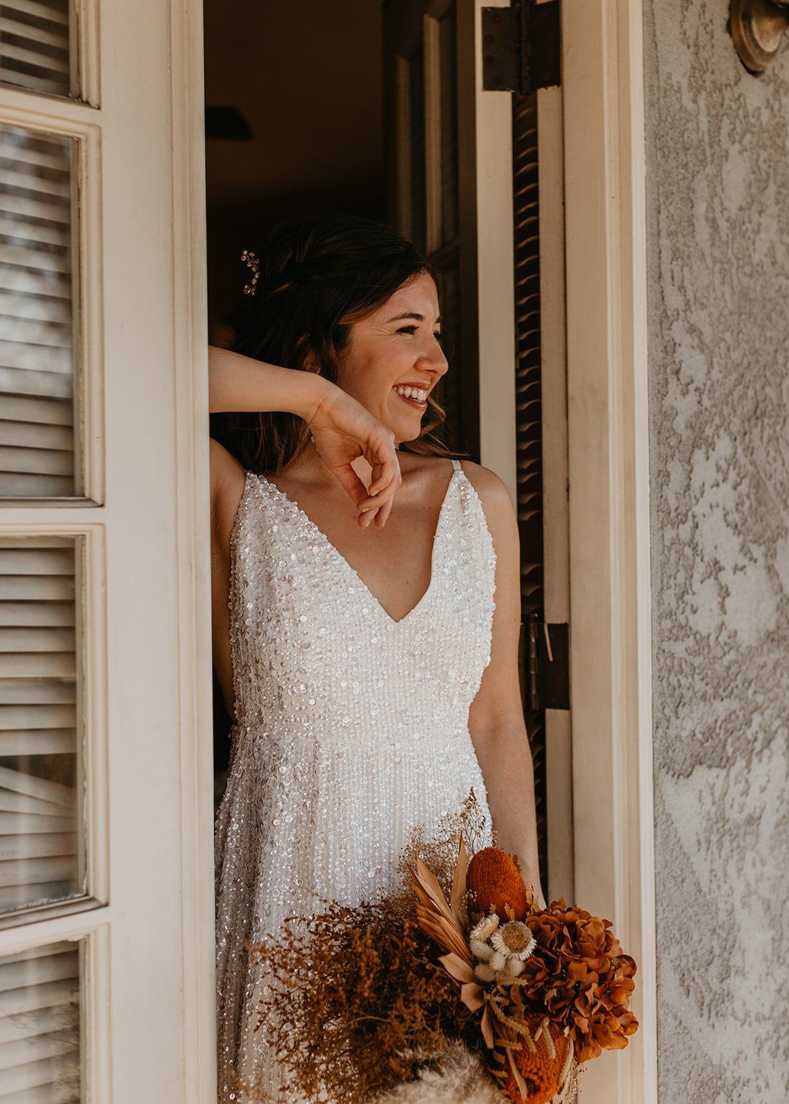 bohemian elopement for this bride's wedding day