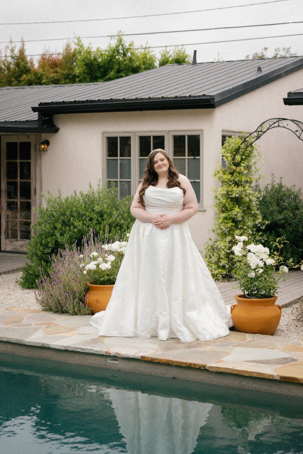 romantic cascading waves for this los angeles bride's small wedding