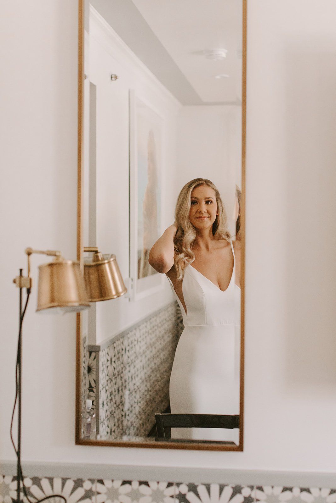 polished wedding day hairstyle complete with old hollywood waves