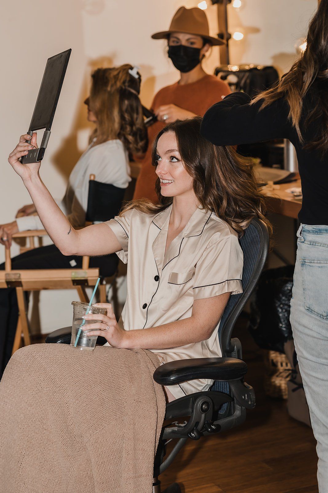 los angeles hair and makeup team create stunning natural and 60's inspired hair and makeup looks for bride and bridal party