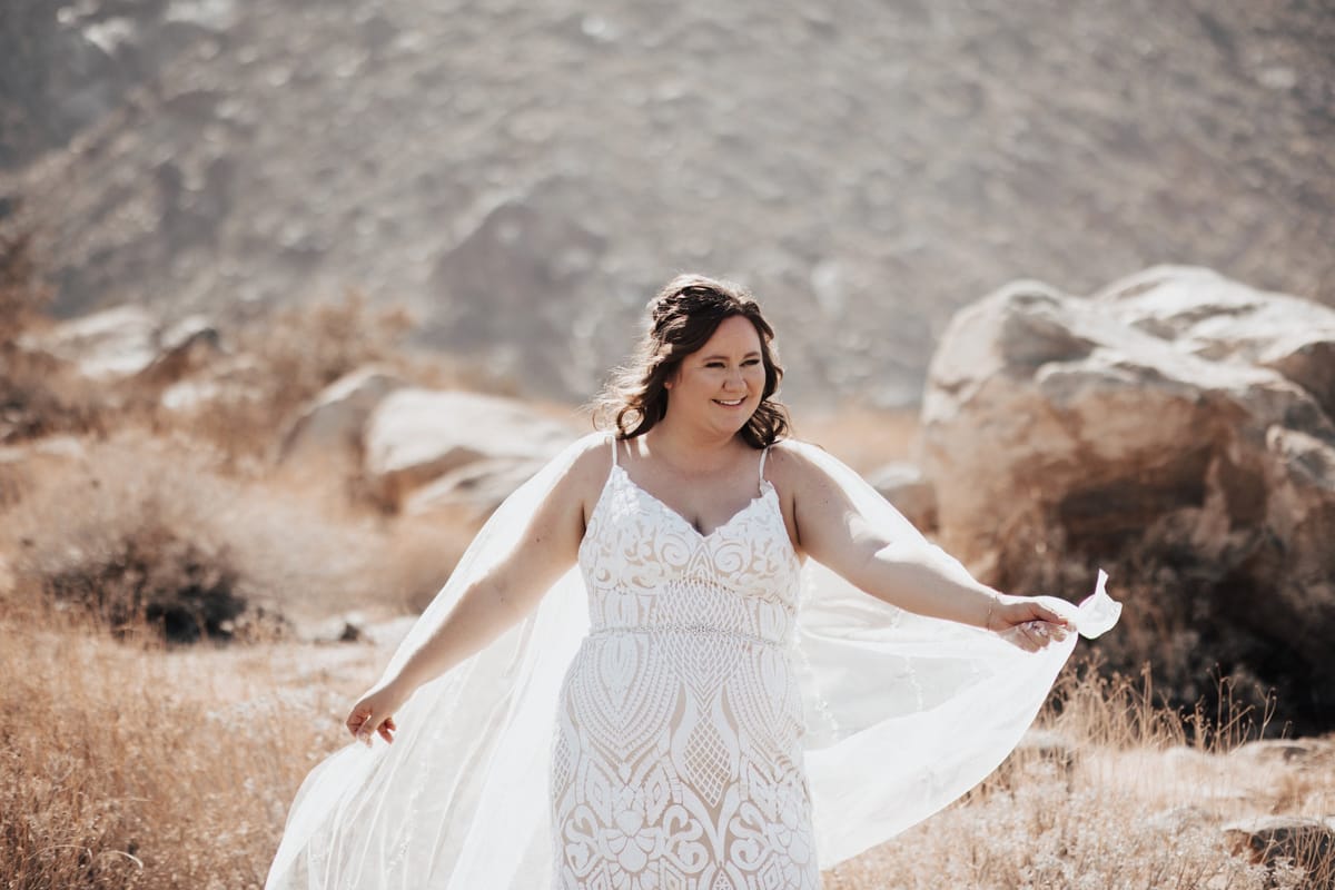 bridal portraits in the desert of palm springs