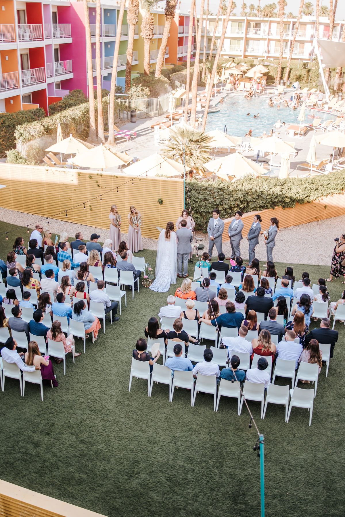 wedding ceremony at the saguaro hotel in palm springs