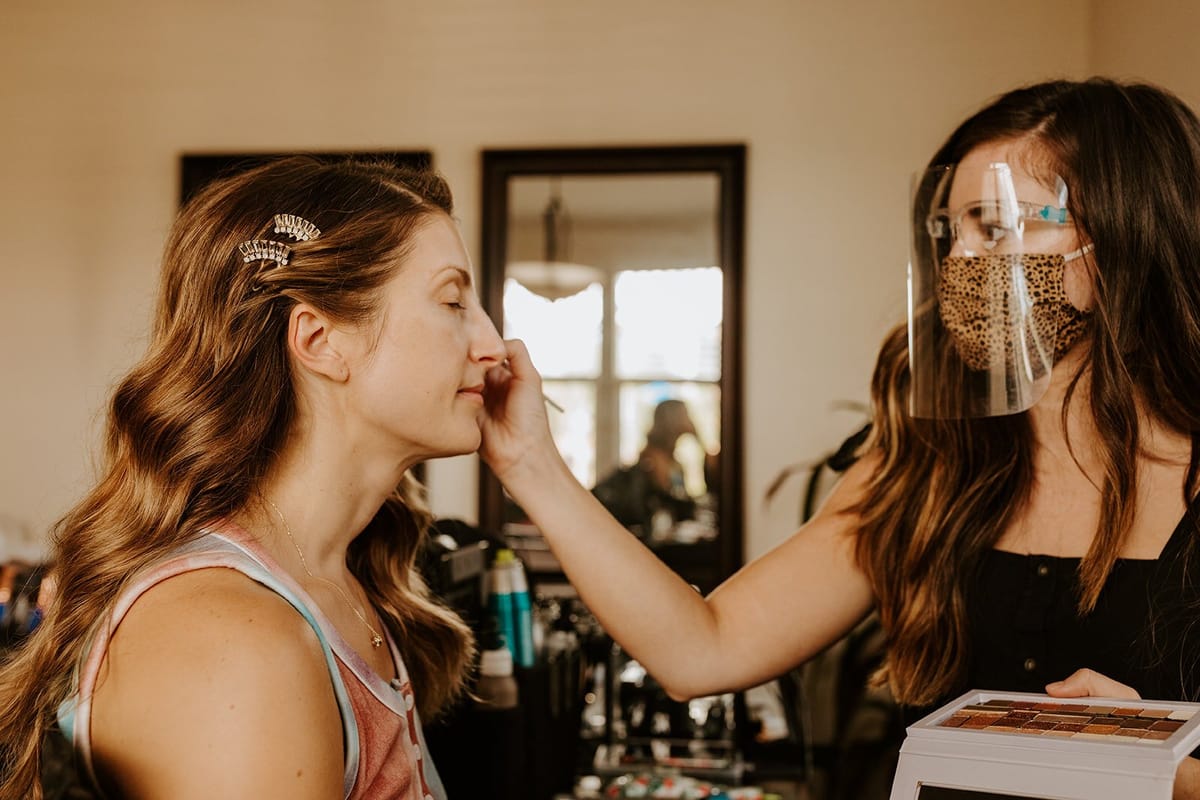 hair and makeup artist working during covid 19 pandemic