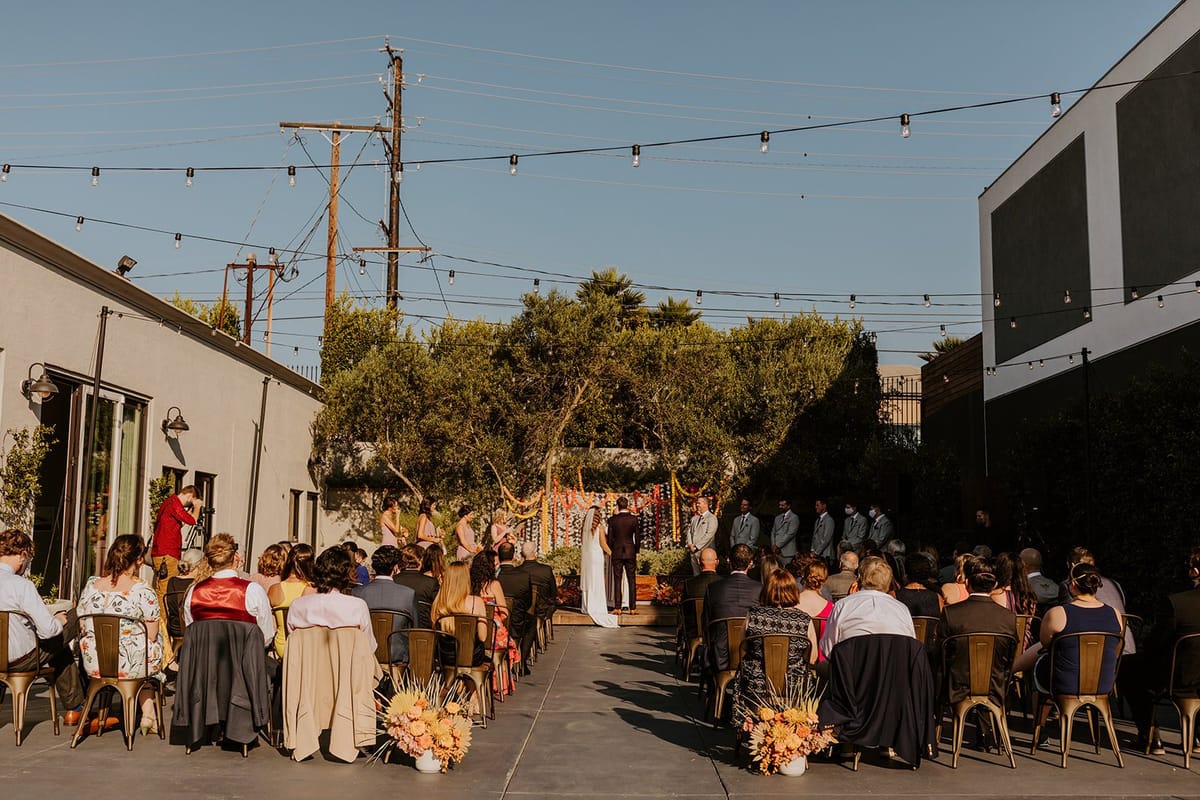 wedding ceremony at the harper oc in orange county, california