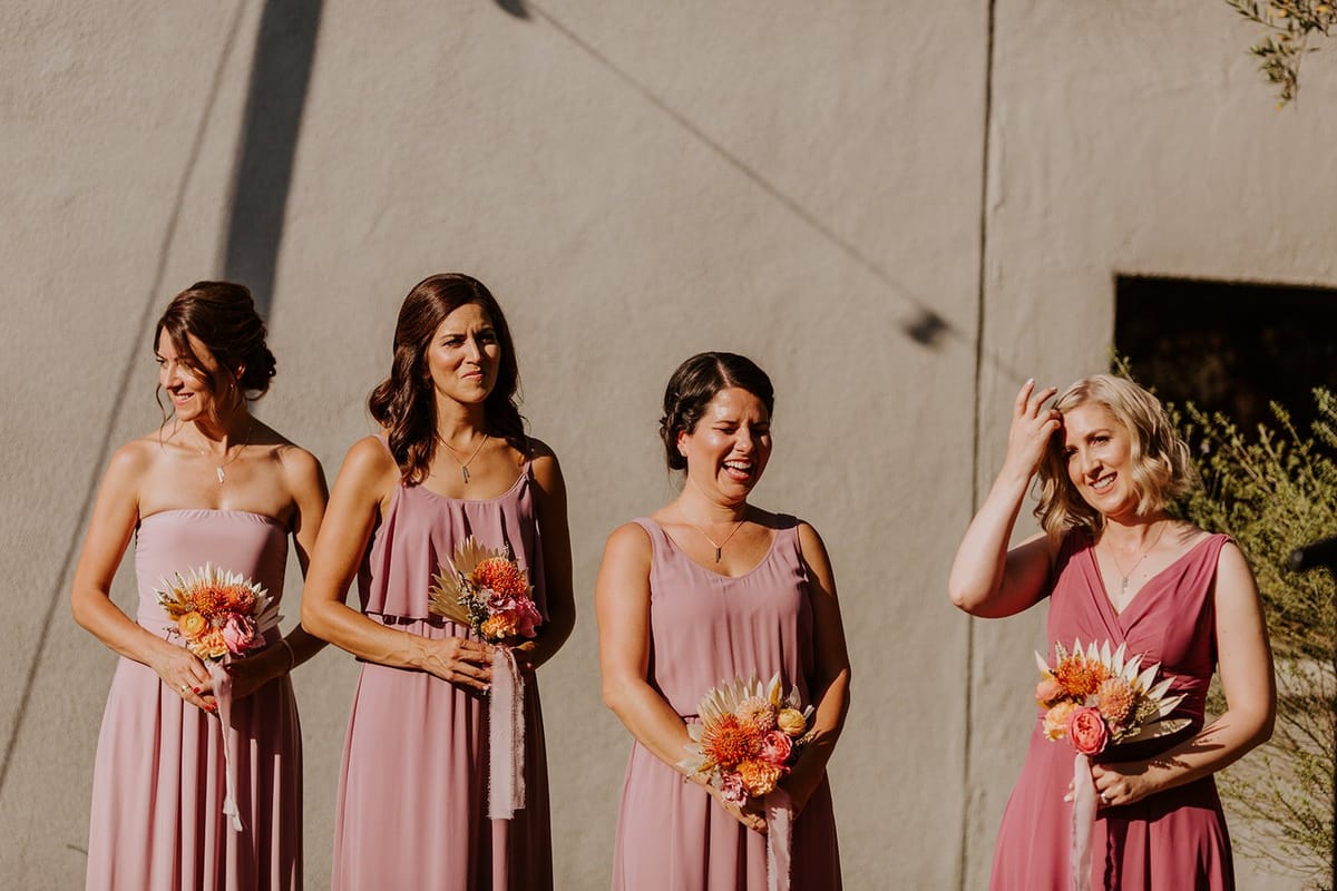 bridesmaids during covid wedding