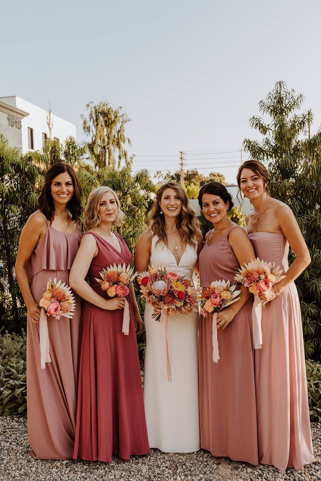 boho, natural hair and makeup for this gorgeous bridal party in orange county, california
