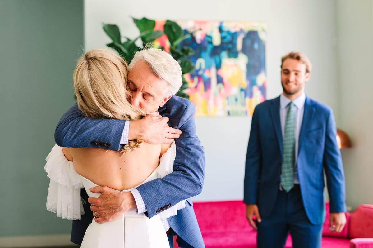 special moment between bride and her dad