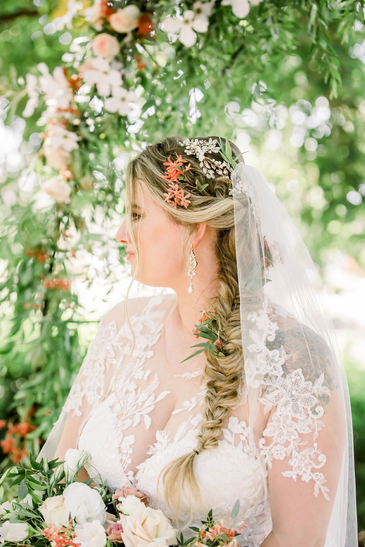 boho bridal hair and makeup for this santa barbara covid wedding