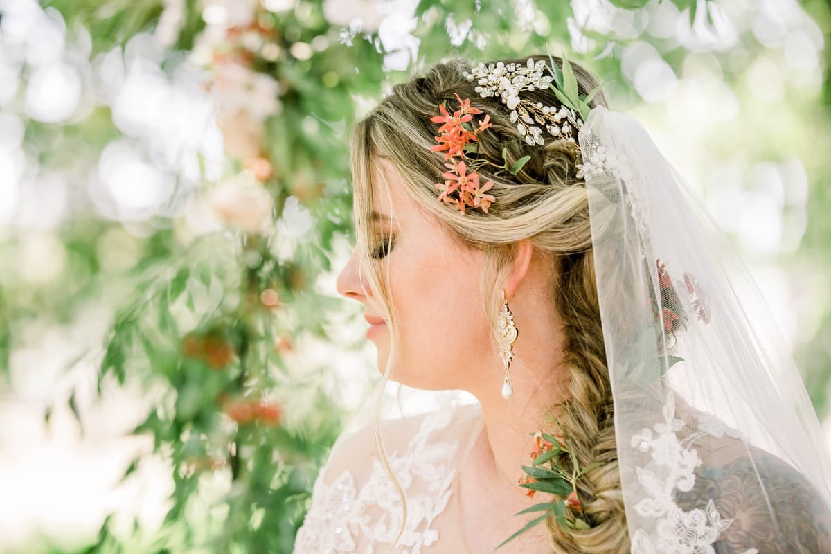 fishtail braided updo for this covid bride's santa barbara elopement