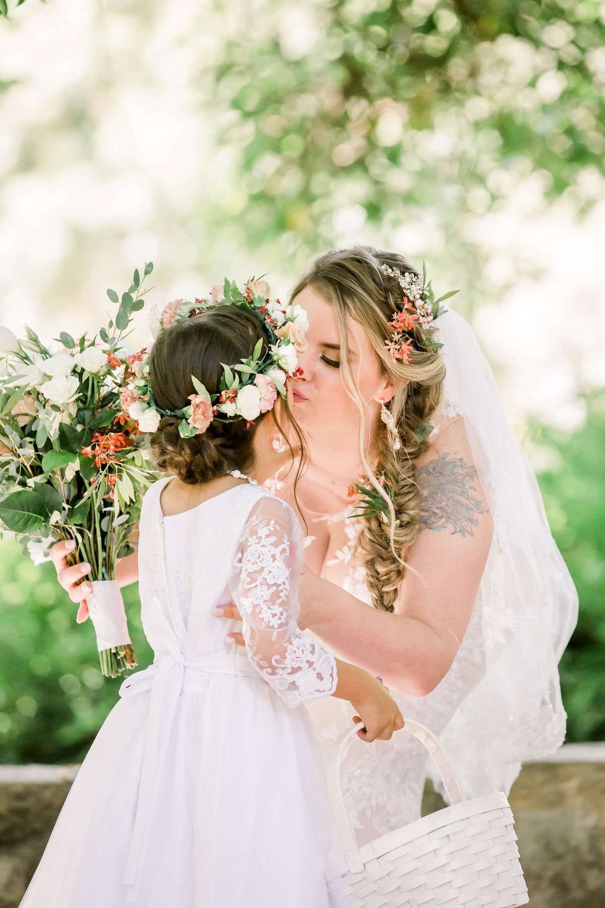 mother and daughter during intimate elopement ceremony