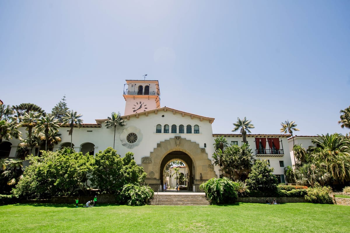 santa barbara city hall was the perfect place for this LA couple's covid elopement