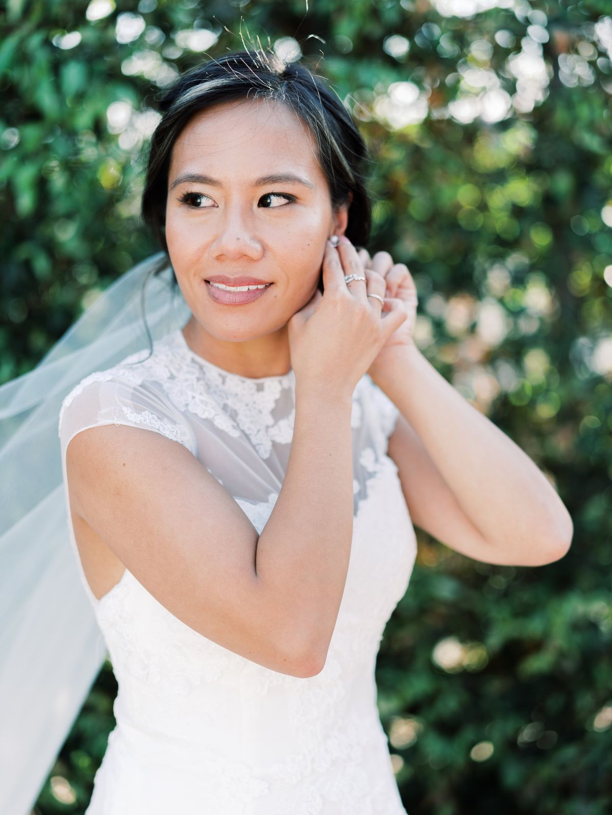 bride getting ready for her dream LA wedding