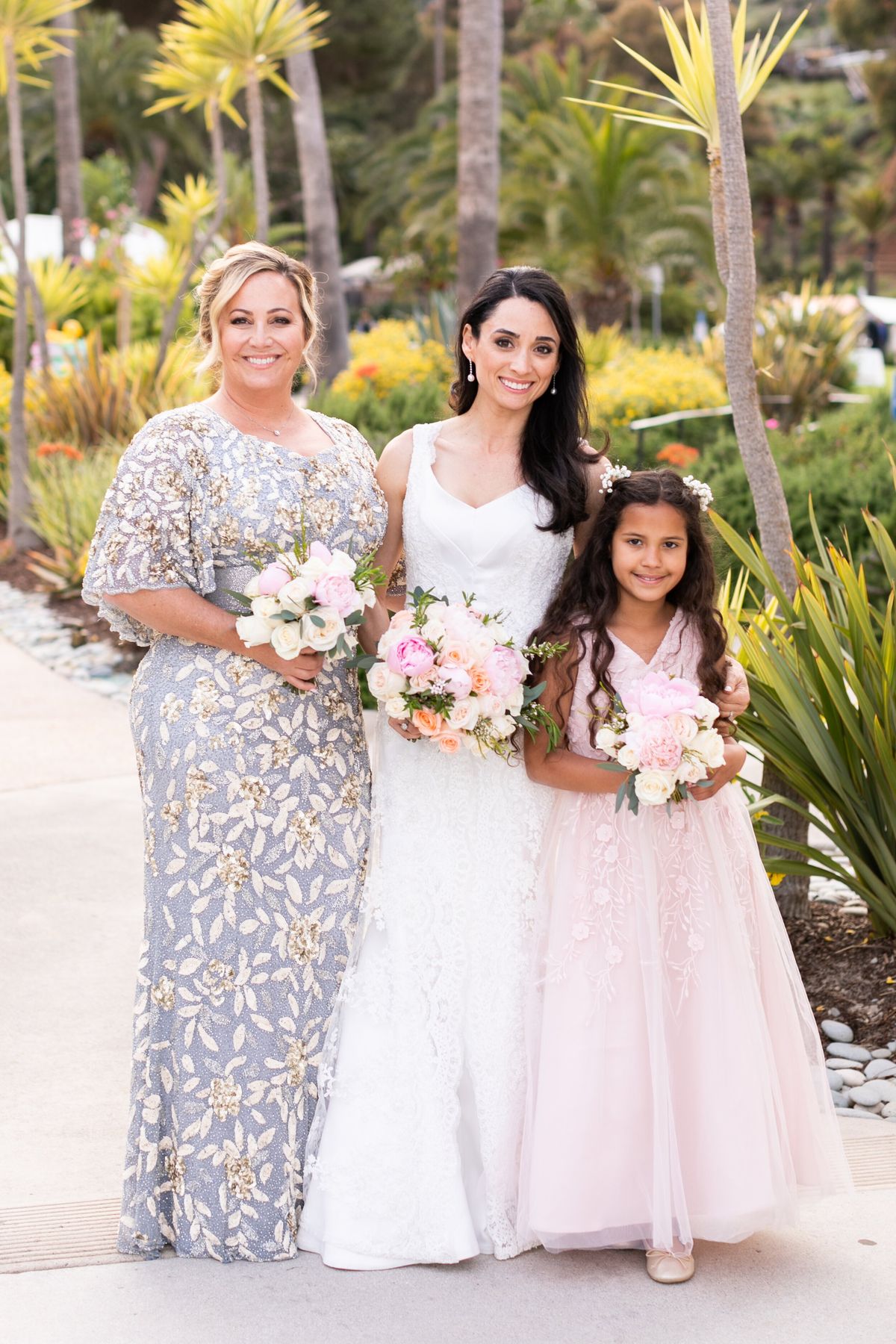 bridal party glam for their stunning wedding on catalina island, avalon, ca