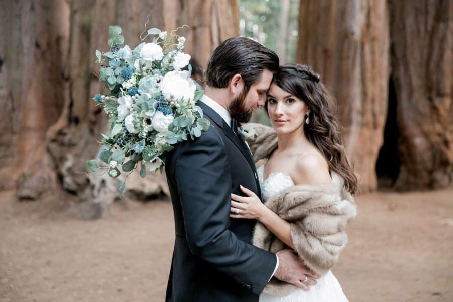 bride and groom travel to northern california for destination wedding in sequoia national park