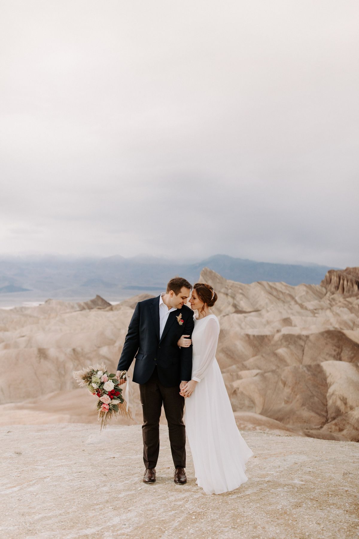 beautiful badlands and an epic viewpoint for couple's death valley national park elopement