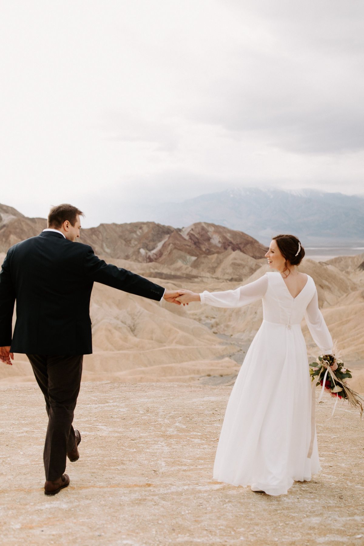 natural and effortless hair and makeup for bride's destination wedding in death valley national park