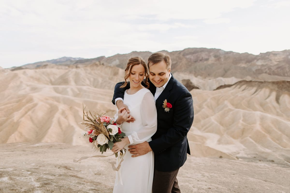death valley national park wedding ceremony at zabriskie point