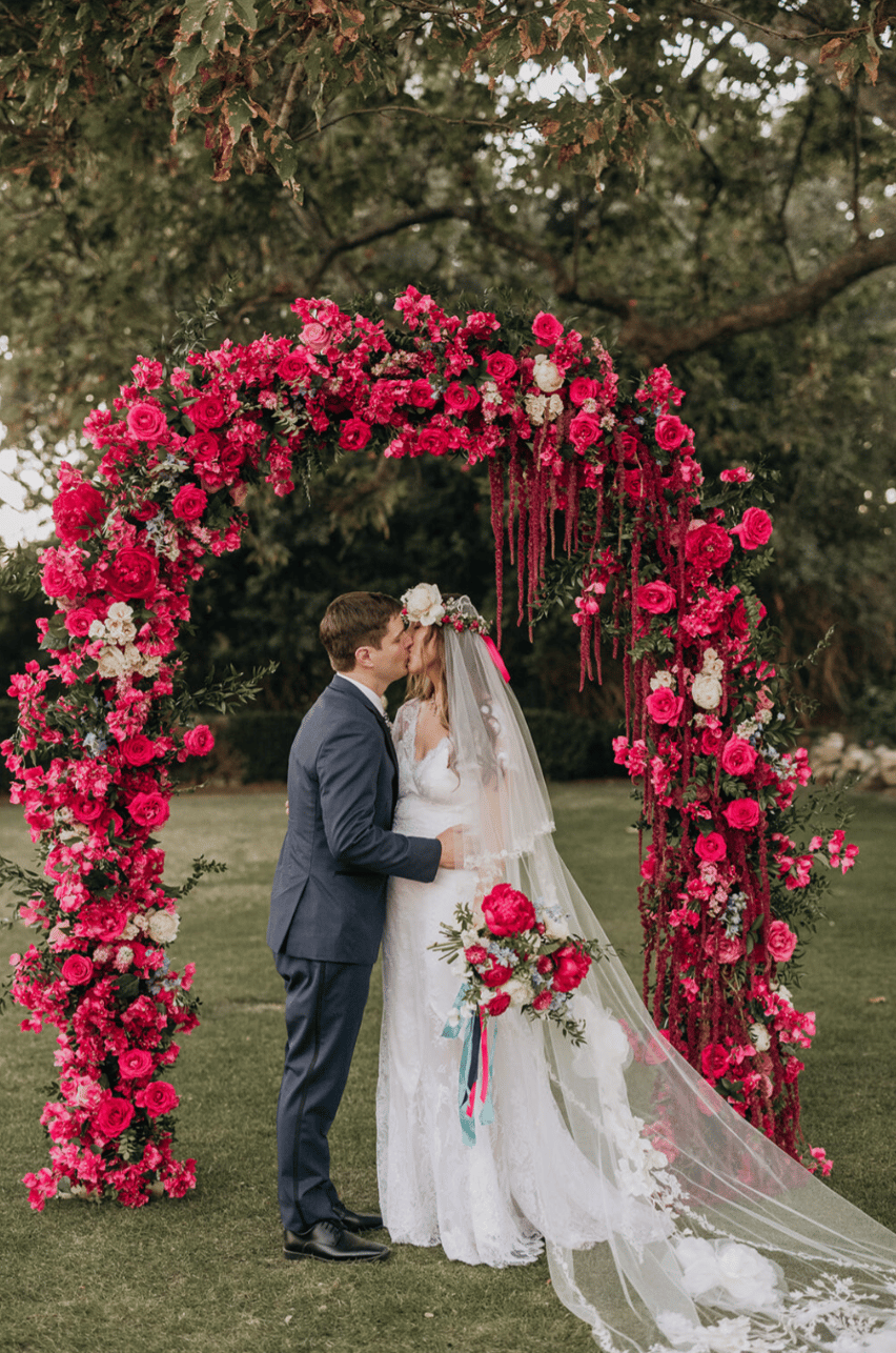 Bride's dream wedding day at Adamson House in Malibu, CA
