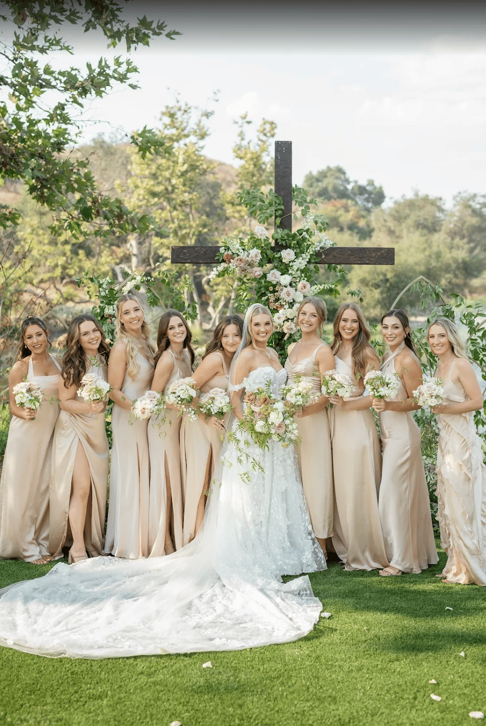 soft glam makeup for bridal party in fallbrook, CA at monserate winery