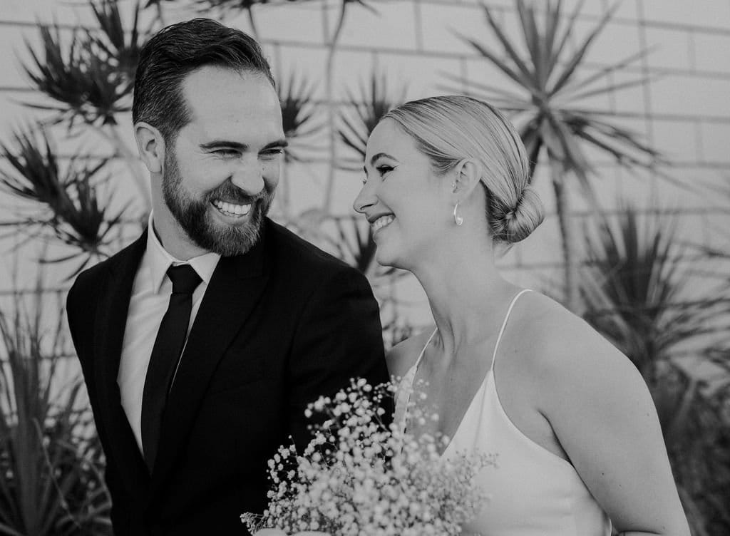 modern wedding planned by LA couple