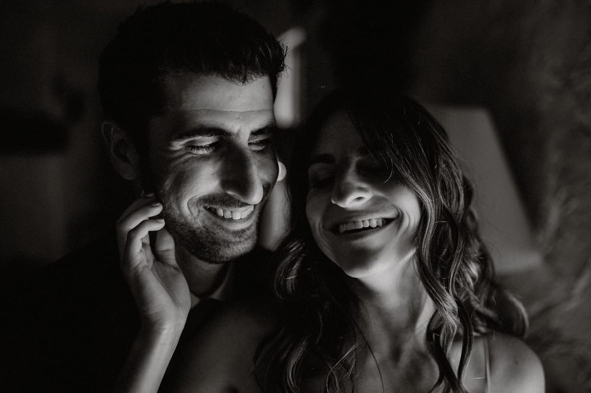 intimate bridal portraits after first look with bride and groom