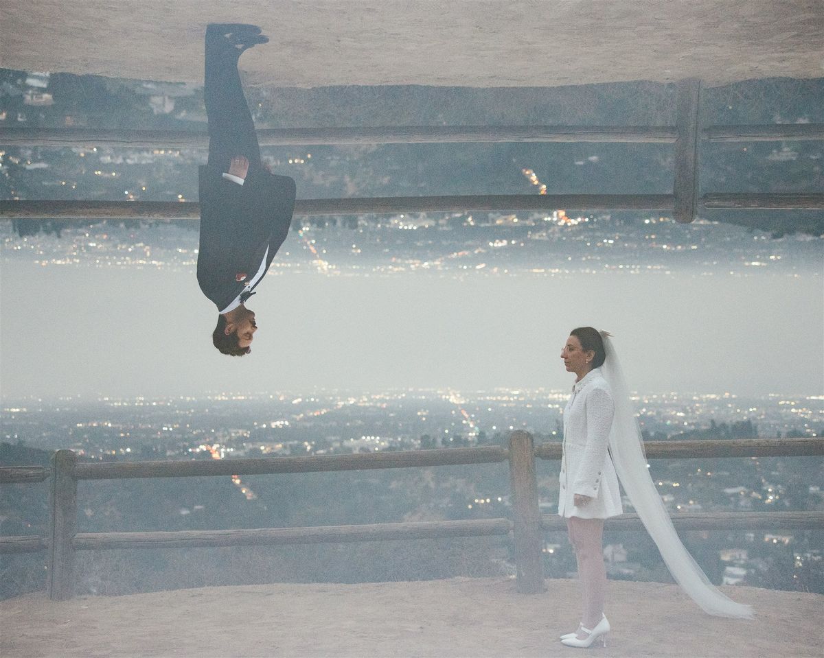 bride and groom hollywood hills elopement