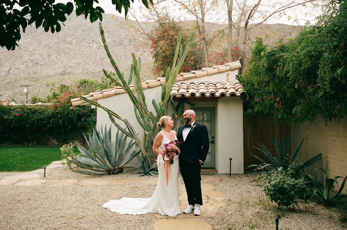 iconic palm springs wedding on film