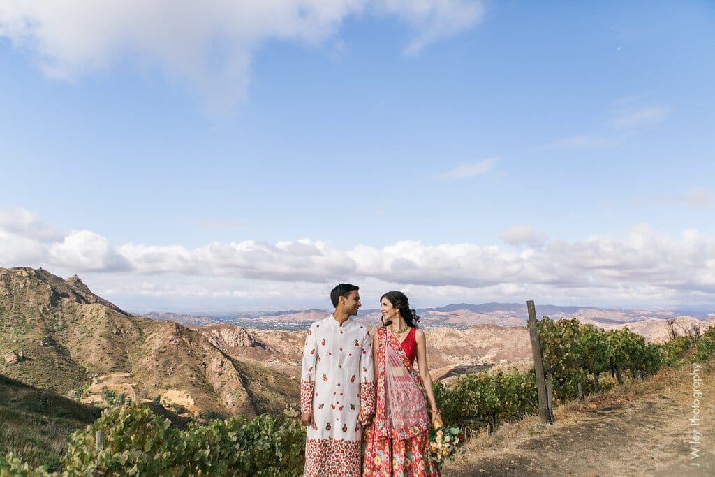 beautiful southern california mountain views as bride and groom share their wedding day