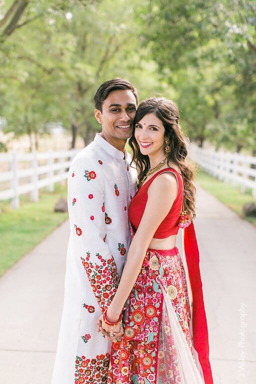 LA couple gets married in malibu for indian fusion wedding