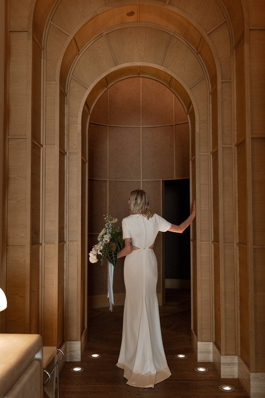 bride on the way to her elopement in LA