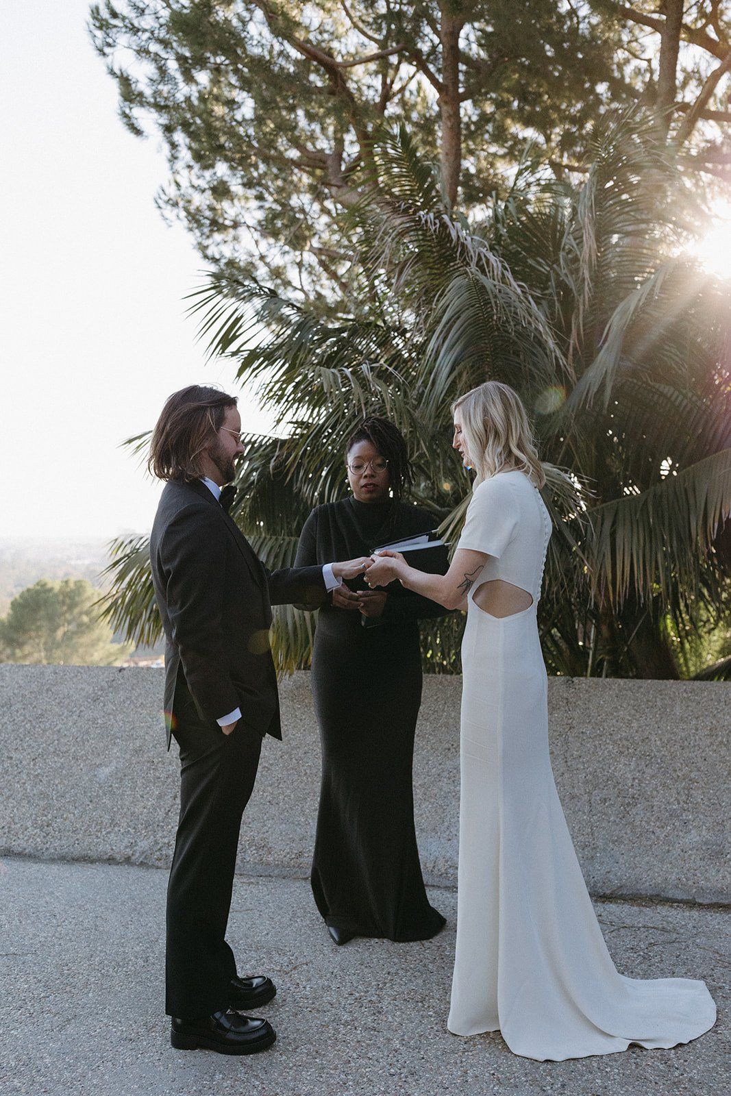 couple plan intimate elopement at the Sheats–Goldstein Residence in beverly hills
