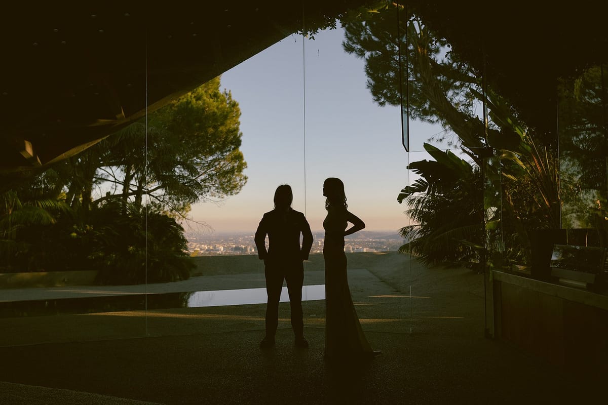 the Sheats–Goldstein Residence was the venue chosen for destination couple's dream wedding
