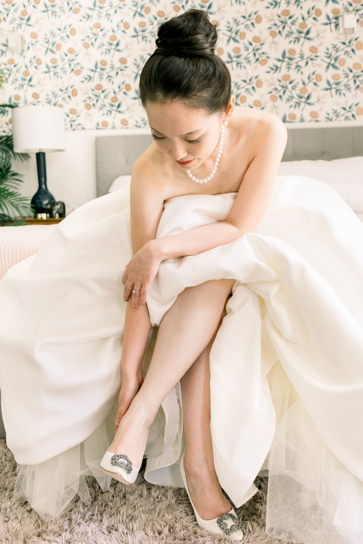 kim sing theatre bride getting ready for her intimate ceremony, covid wedding