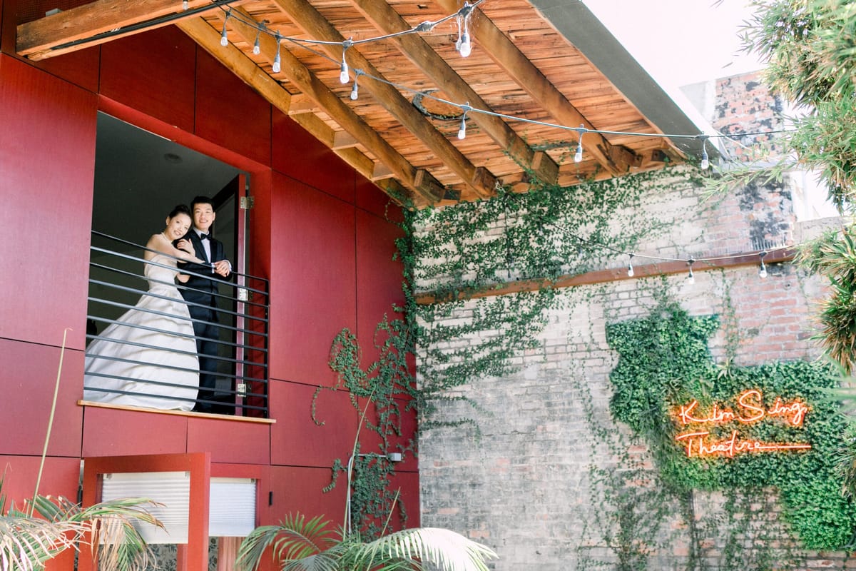 kim sing theatre hosts LA couple's intimate, small wedding ceremony