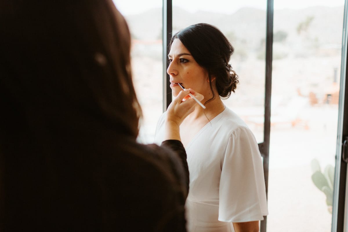 hair and makeup for joshua tree same sex wedding