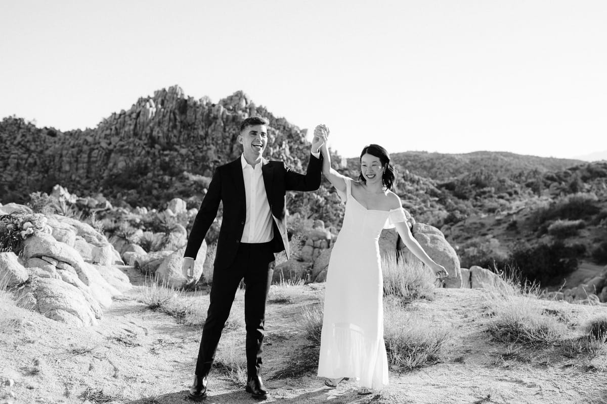 couple excited after just getting married