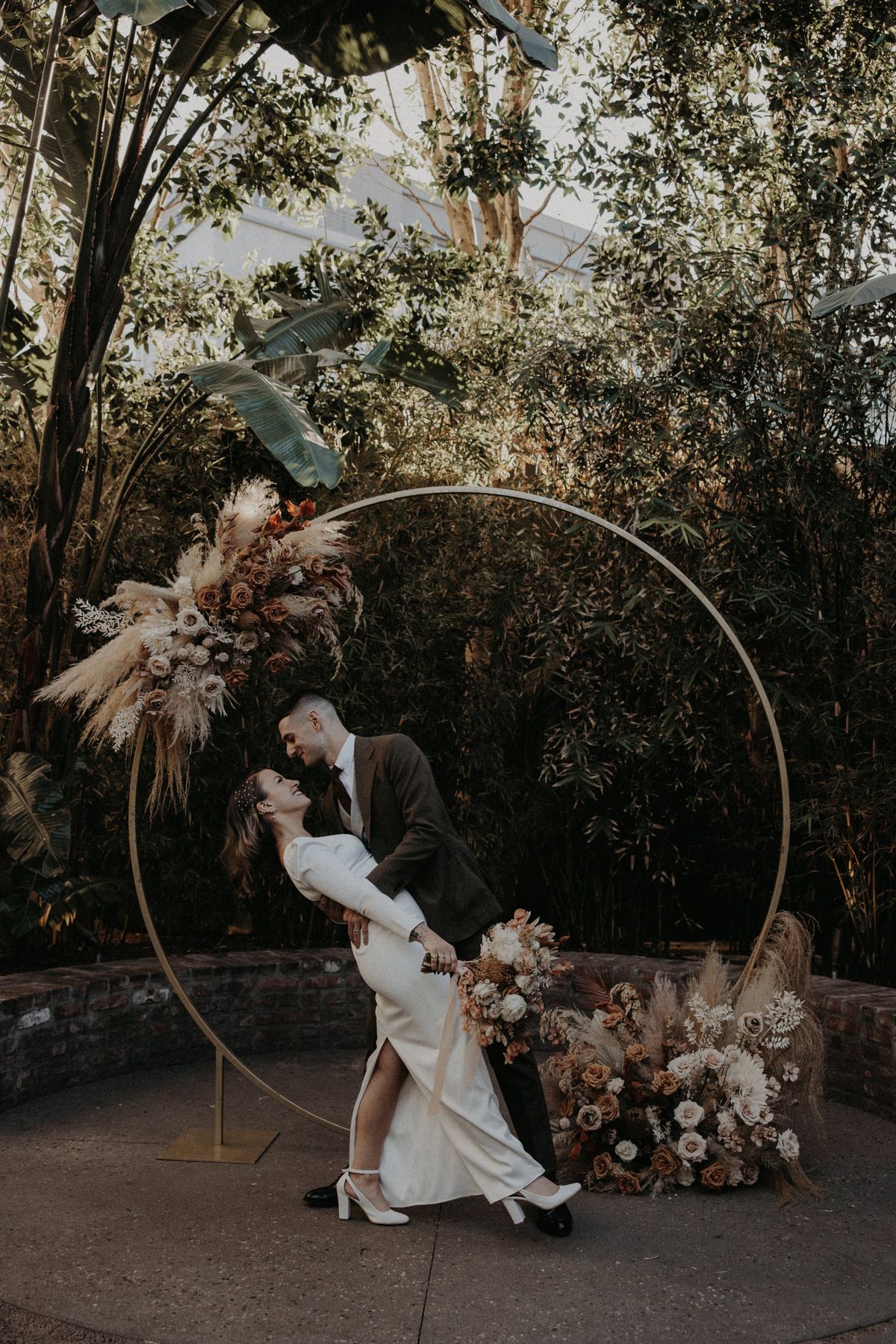 bride and groom share intimate moments before their wedding ceremony