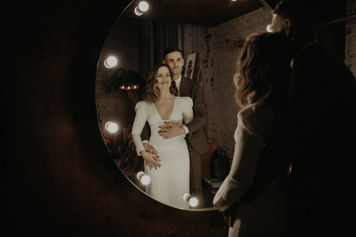 bride and groom's wedding ceremony at millwick in DTLA