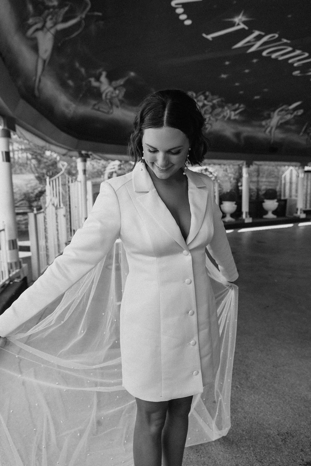 wedding day ceremony at the little white wedding chapel with elvis as their officiant