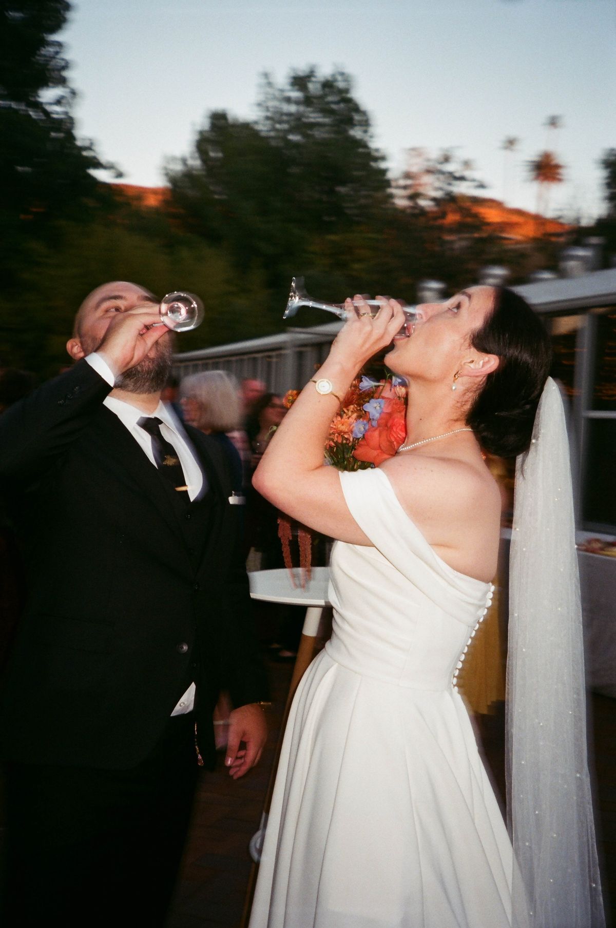 los angeles wedding photographed beautifully on film